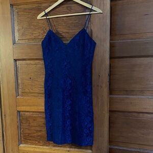 Nicole Miller Vintage Navy Lace Mini Dress